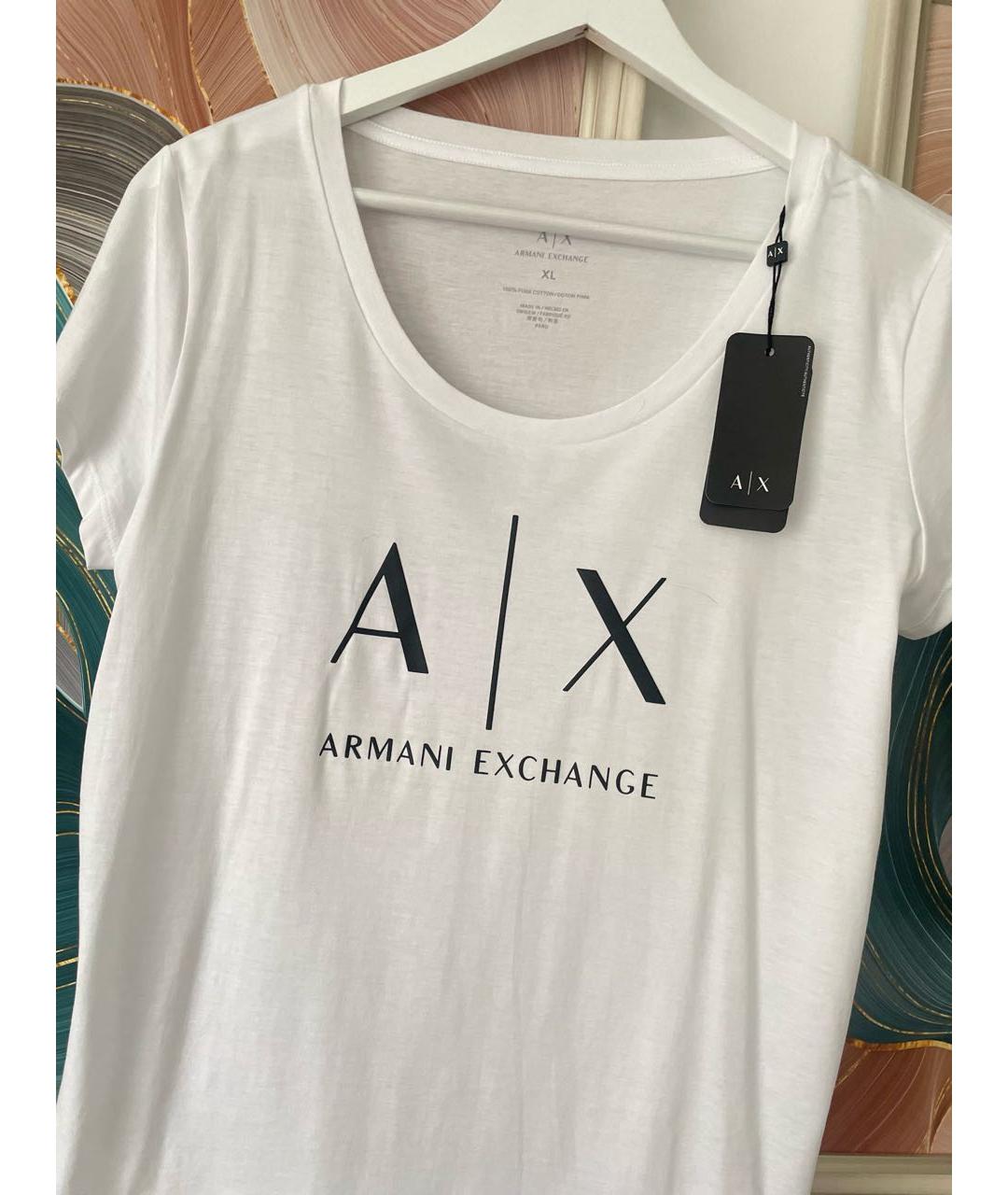 ARMANI EXCHANGE Белая хлопковая футболка, фото 2