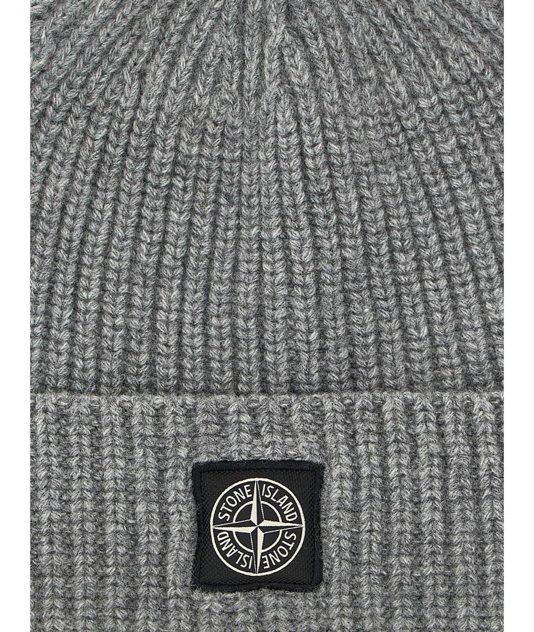 STONE ISLAND Серая шерстяная кепка/бейсболка, фото 3