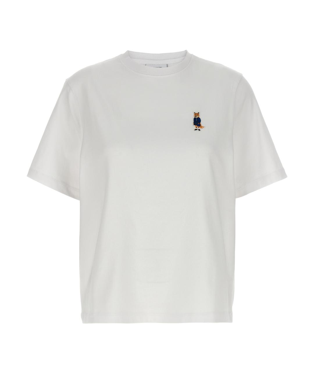 MAISON KITSUNE Белая хлопковая футболка, фото 1