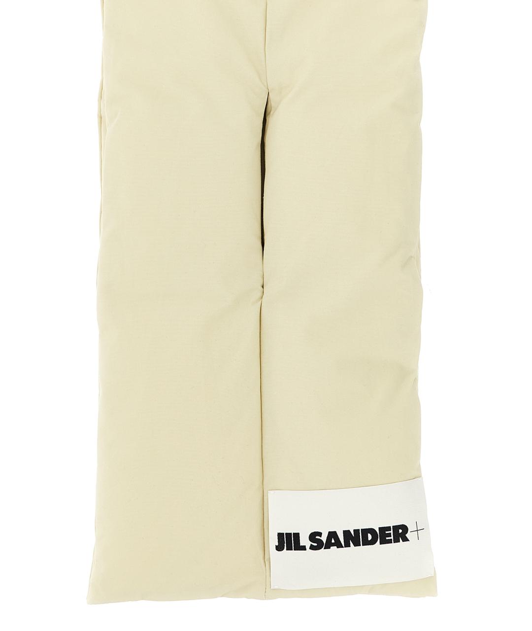 JIL SANDER Бежевый хлопковый шарф, фото 2
