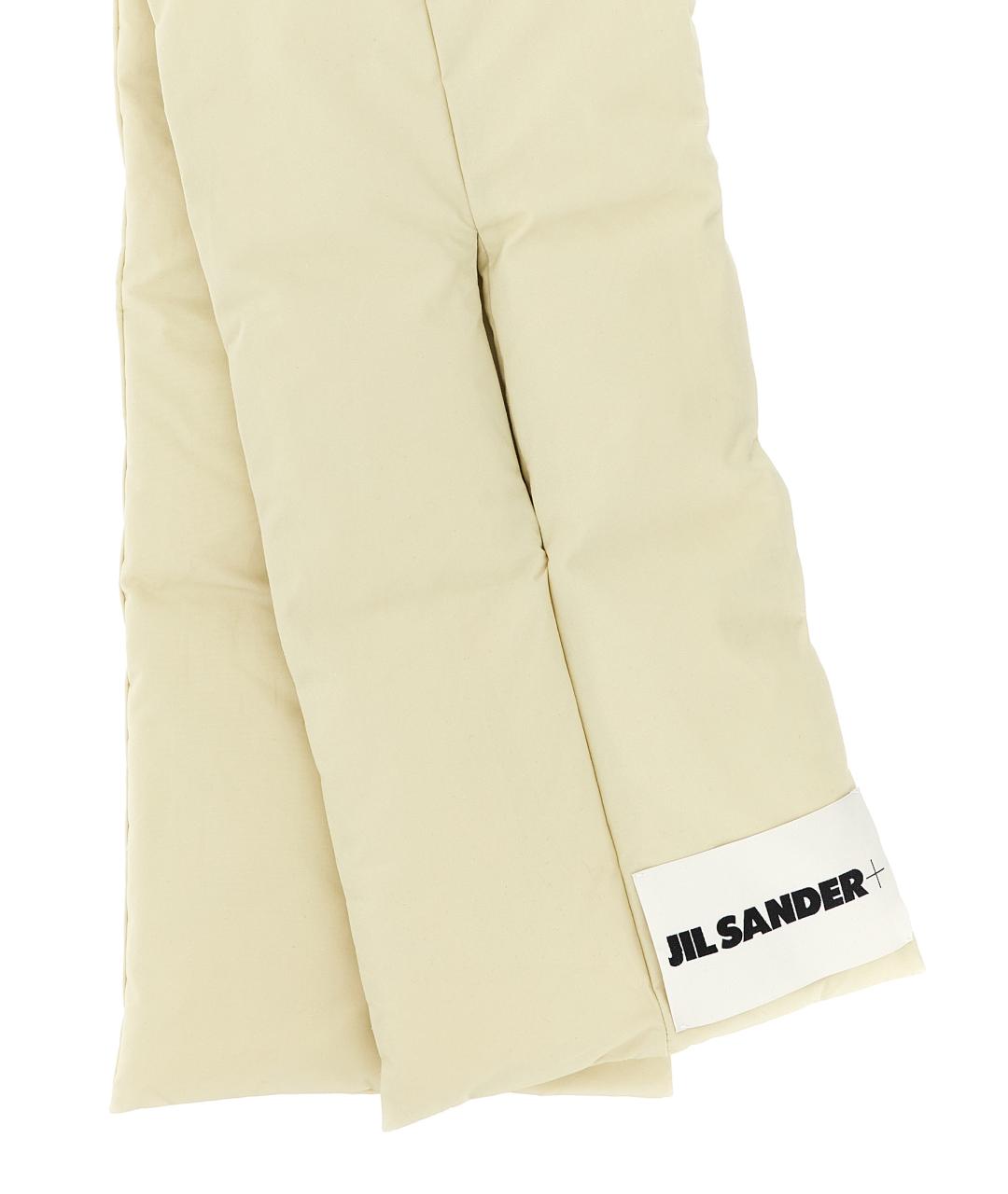 JIL SANDER Бежевый хлопковый шарф, фото 3