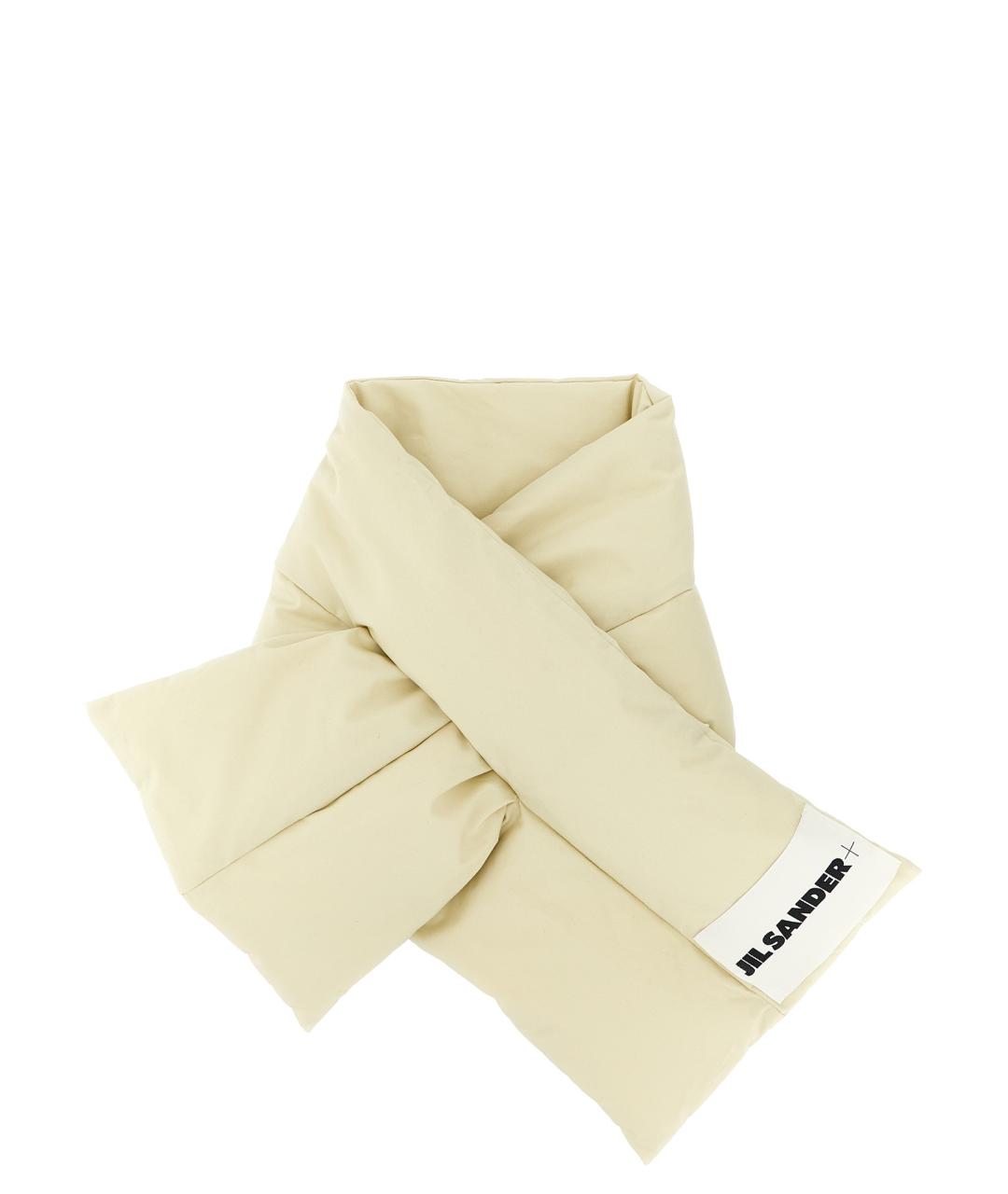 JIL SANDER Бежевый хлопковый шарф, фото 1