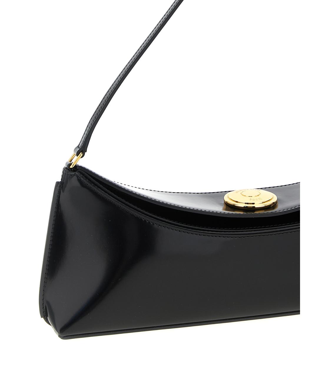 JACQUEMUS Черная кожаная сумка через плечо, фото 3