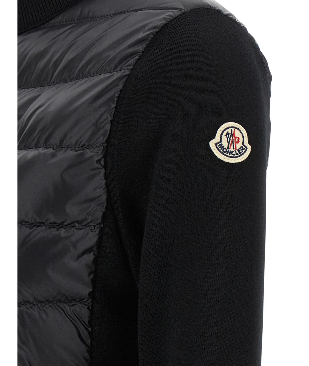 MONCLER Черный шерстяной кардиган, фото 4