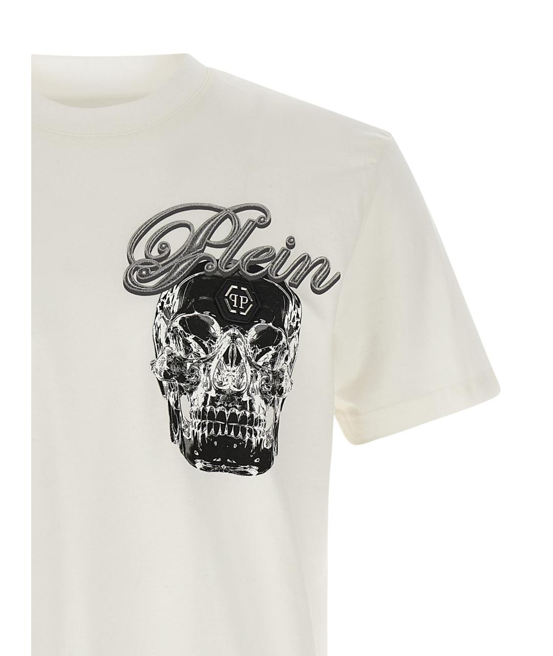 PHILIPP PLEIN Белая хлопковая футболка, фото 3