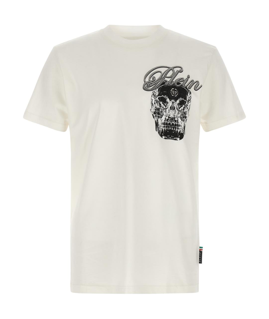 PHILIPP PLEIN Белая хлопковая футболка, фото 1