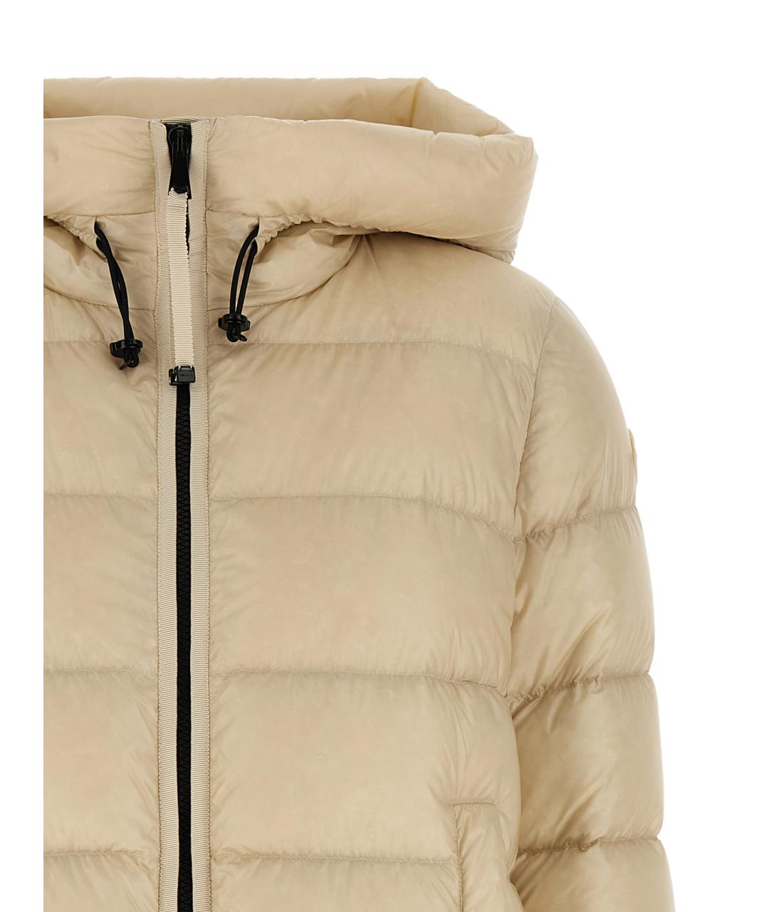 MONCLER Бежевый полиамидовый пуховик, фото 3