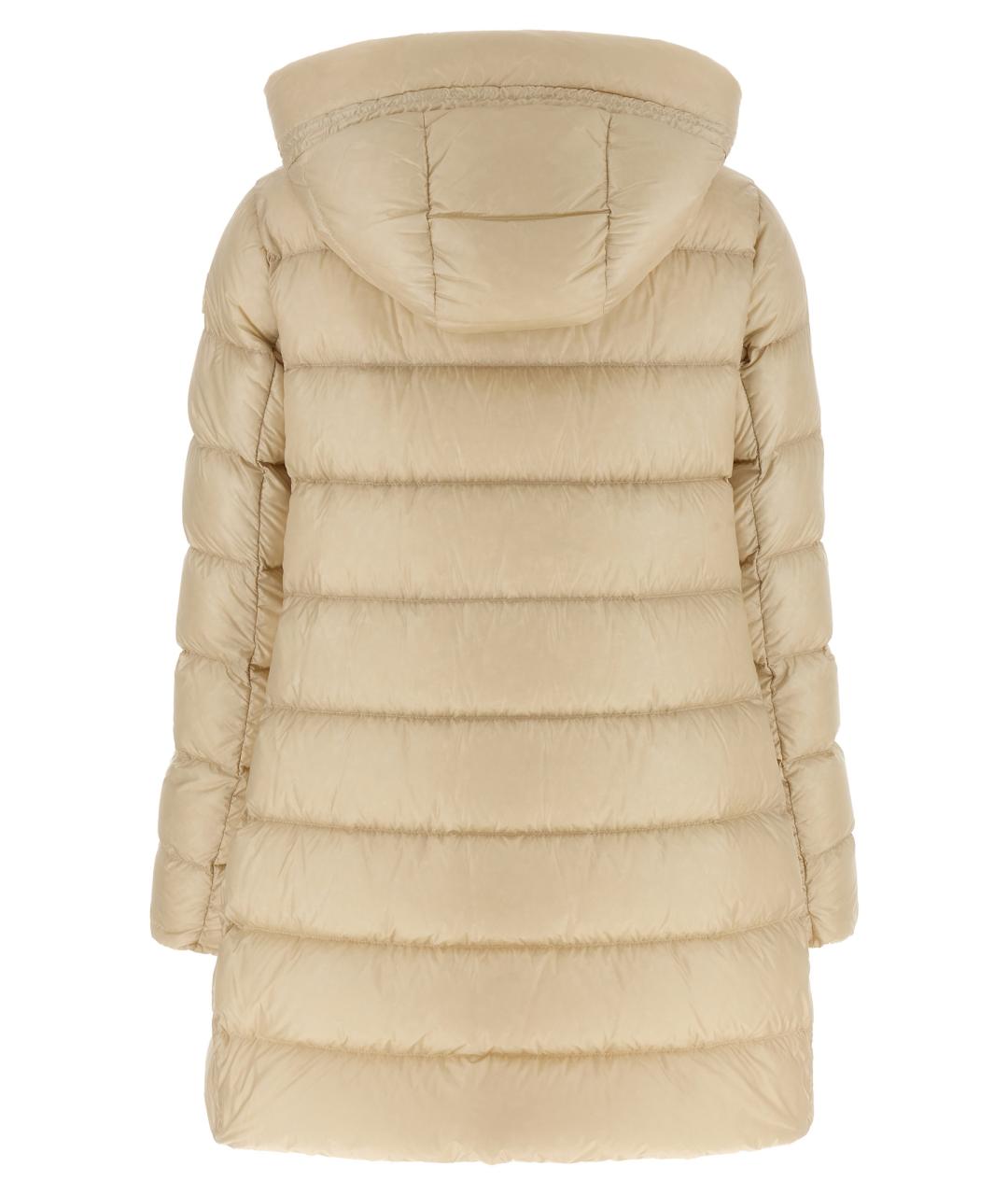 MONCLER Бежевый полиамидовый пуховик, фото 2