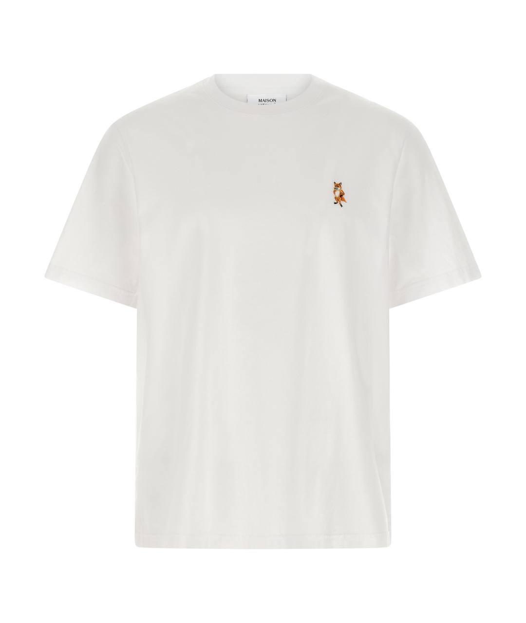 MAISON KITSUNE Белая хлопковая футболка, фото 1