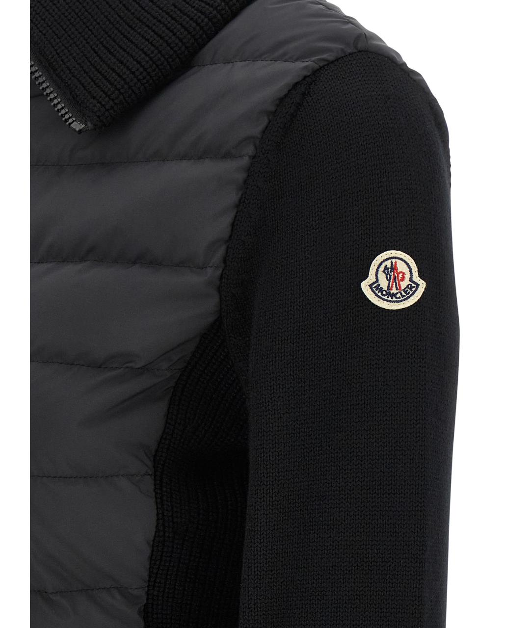 MONCLER Черный шерстяной кардиган, фото 4