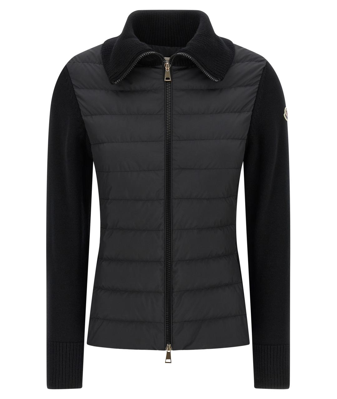 MONCLER Черный шерстяной кардиган, фото 1
