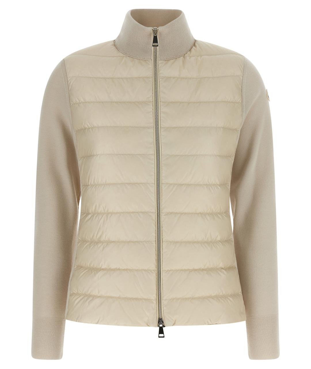 MONCLER Бежевый шерстяной кардиган, фото 1