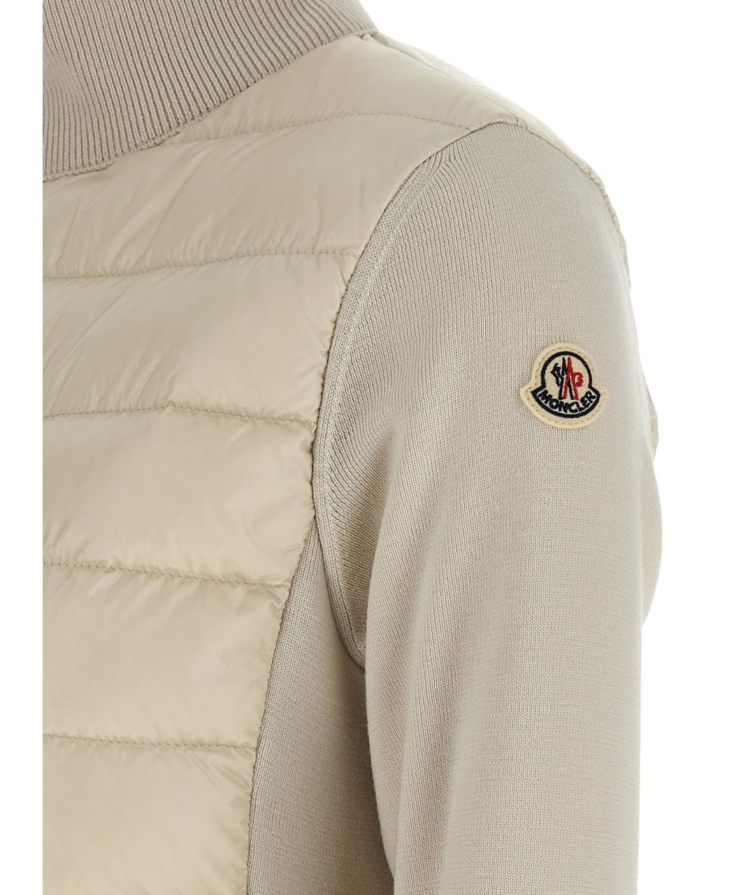 MONCLER Бежевый шерстяной кардиган, фото 4