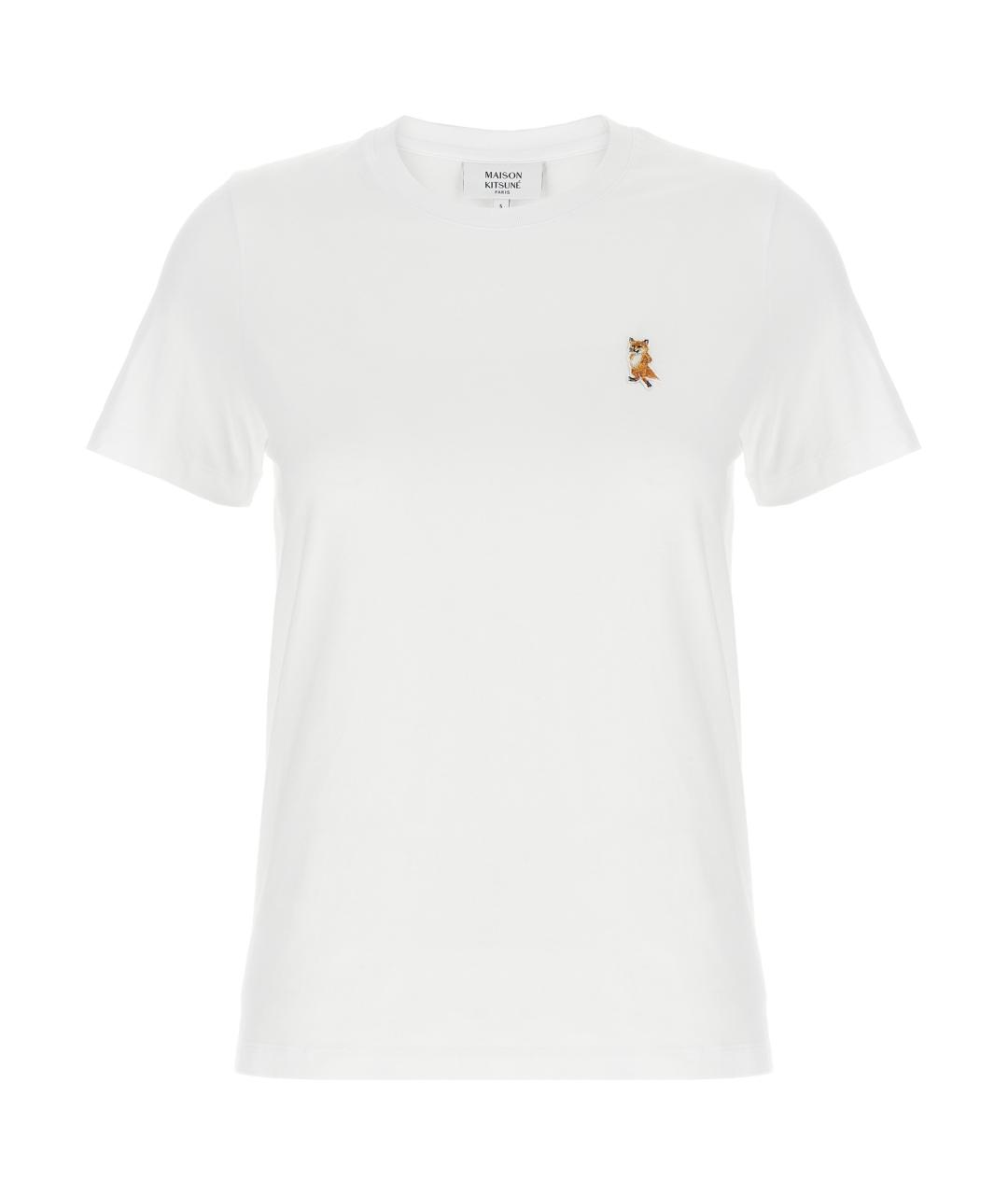 MAISON KITSUNE Белая хлопковая футболка, фото 1