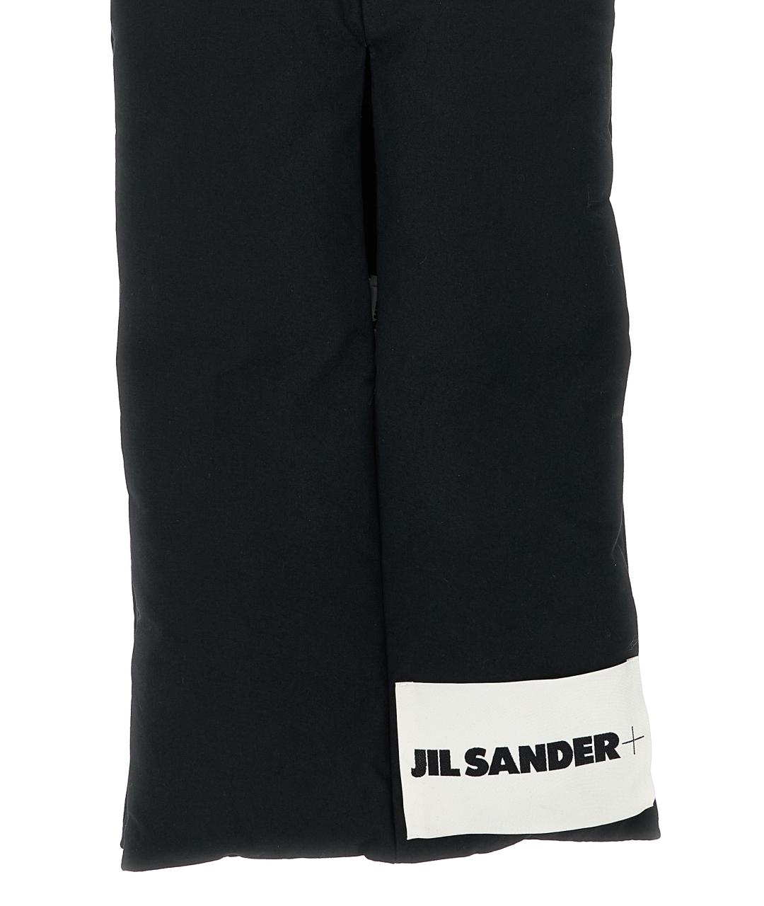 JIL SANDER Черный хлопковый шарф, фото 2