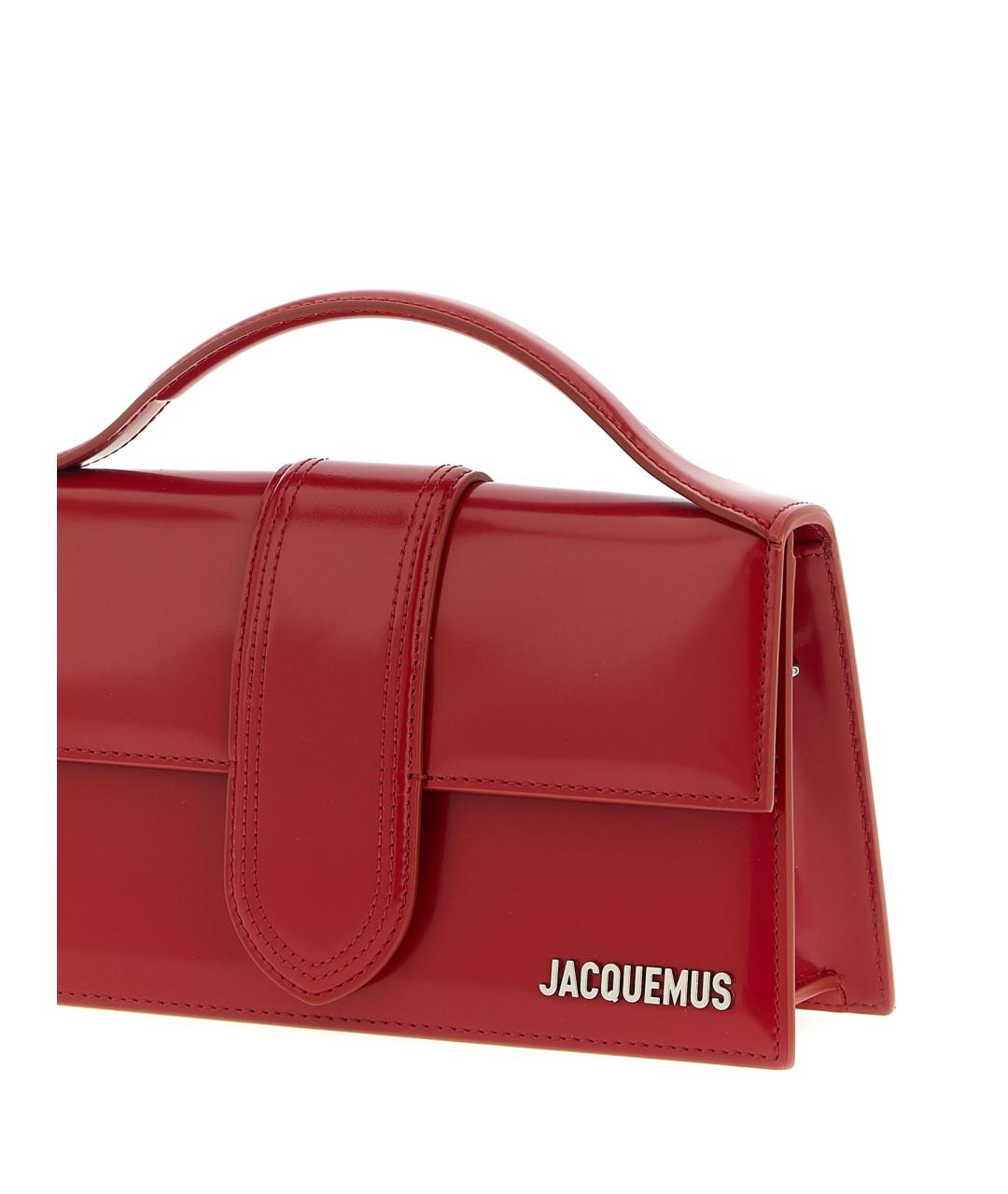 JACQUEMUS Красная кожаная сумка с короткими ручками, фото 3
