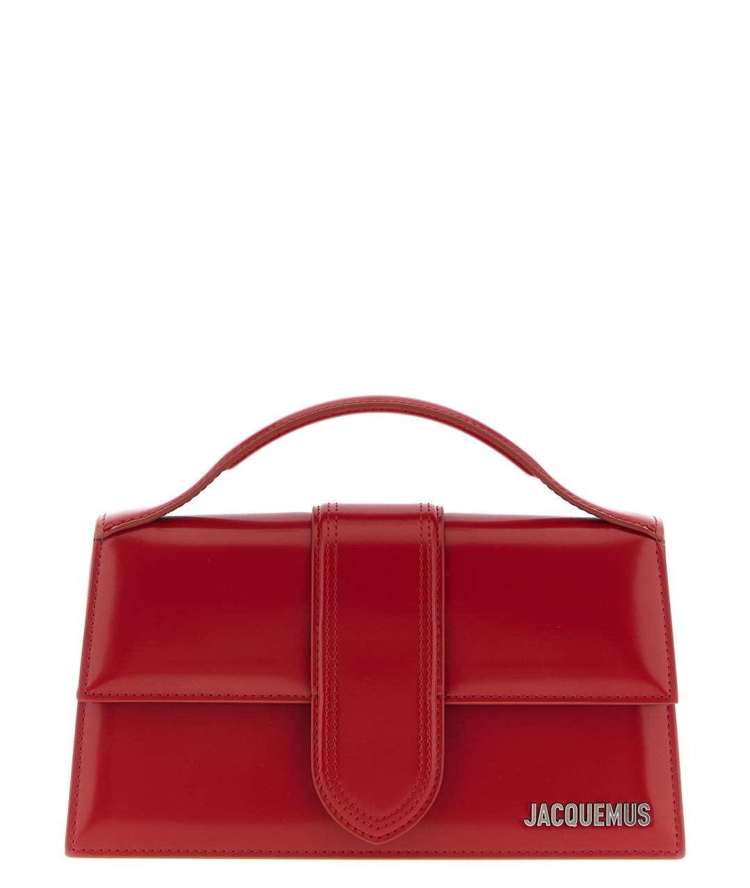 JACQUEMUS Красная кожаная сумка с короткими ручками, фото 1
