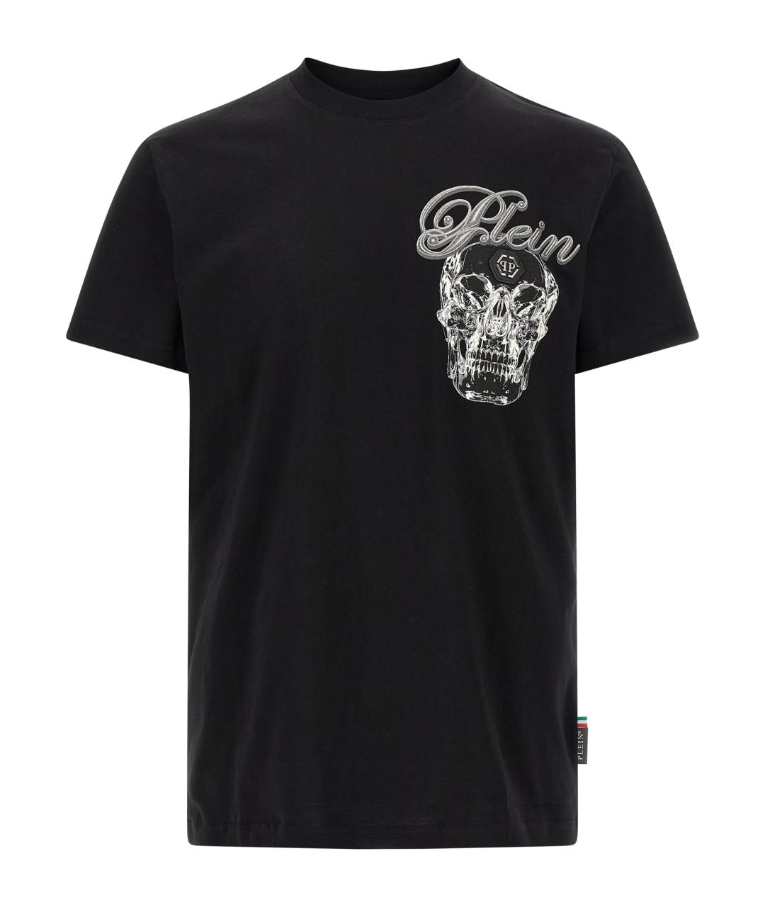 PHILIPP PLEIN Черная хлопковая футболка, фото 1