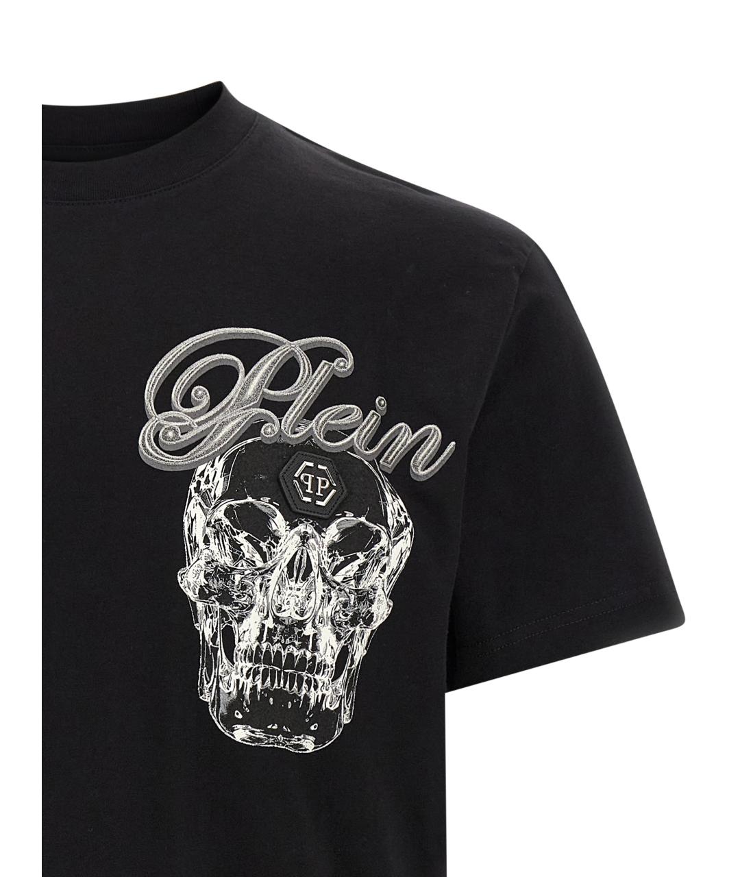 PHILIPP PLEIN Черная хлопковая футболка, фото 3