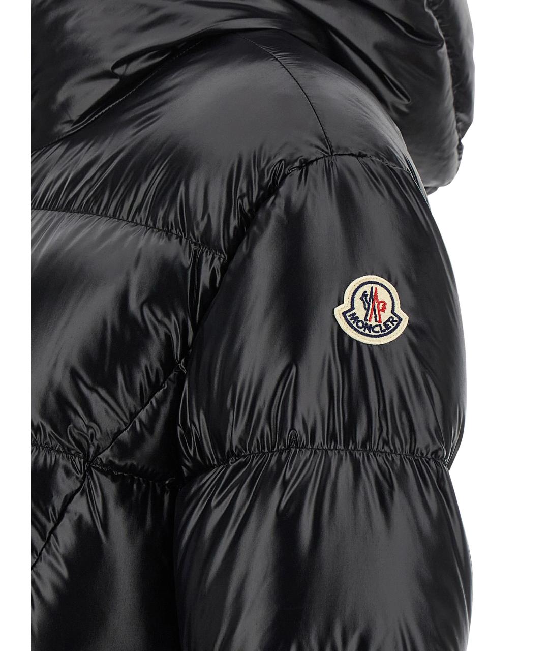 MONCLER Черный полиамидовый пуховик, фото 4