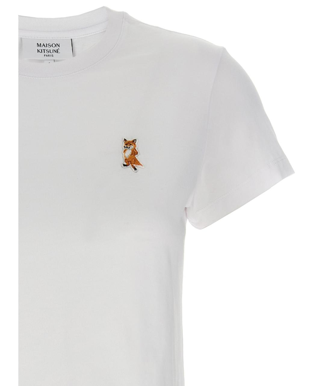 MAISON KITSUNE Белая хлопковая футболка, фото 3