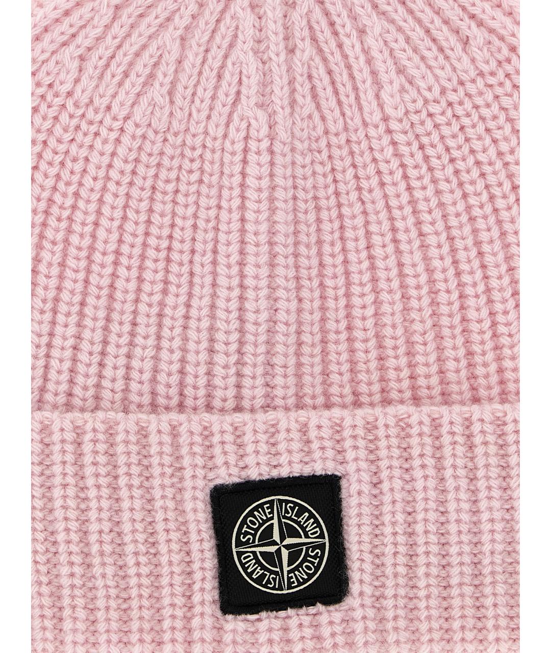 STONE ISLAND Розовая шерстяная шапка, фото 3