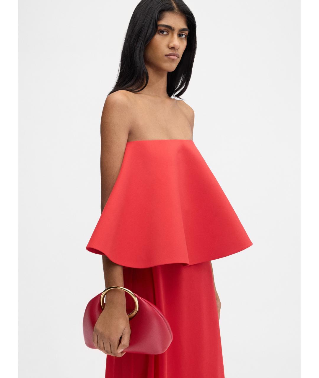 JACQUEMUS Красная кожаная сумка тоут, фото 5