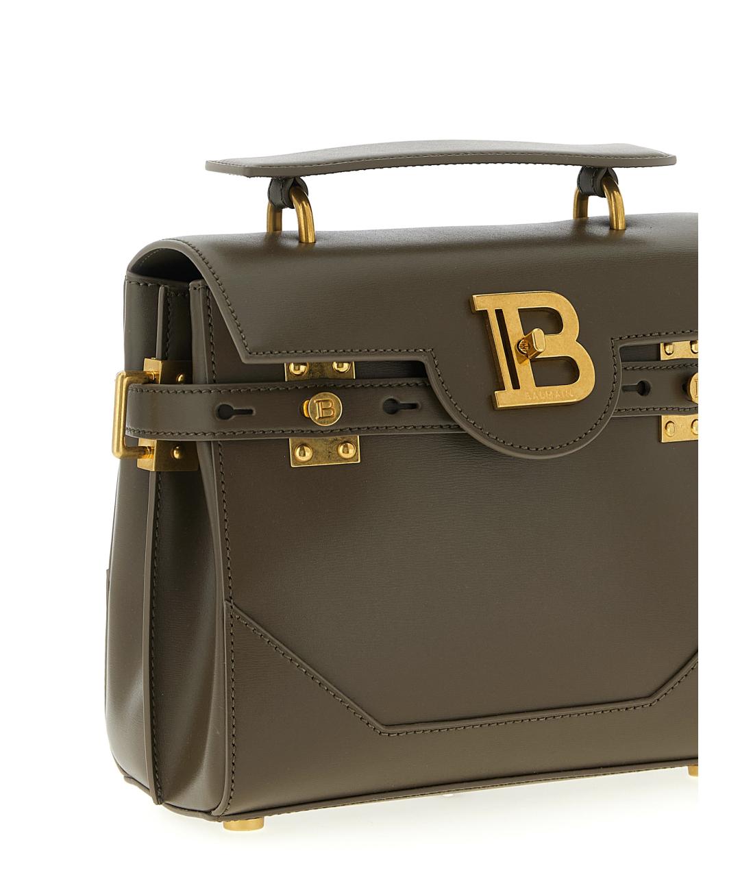 BALMAIN Зеленая кожаная сумка тоут, фото 3