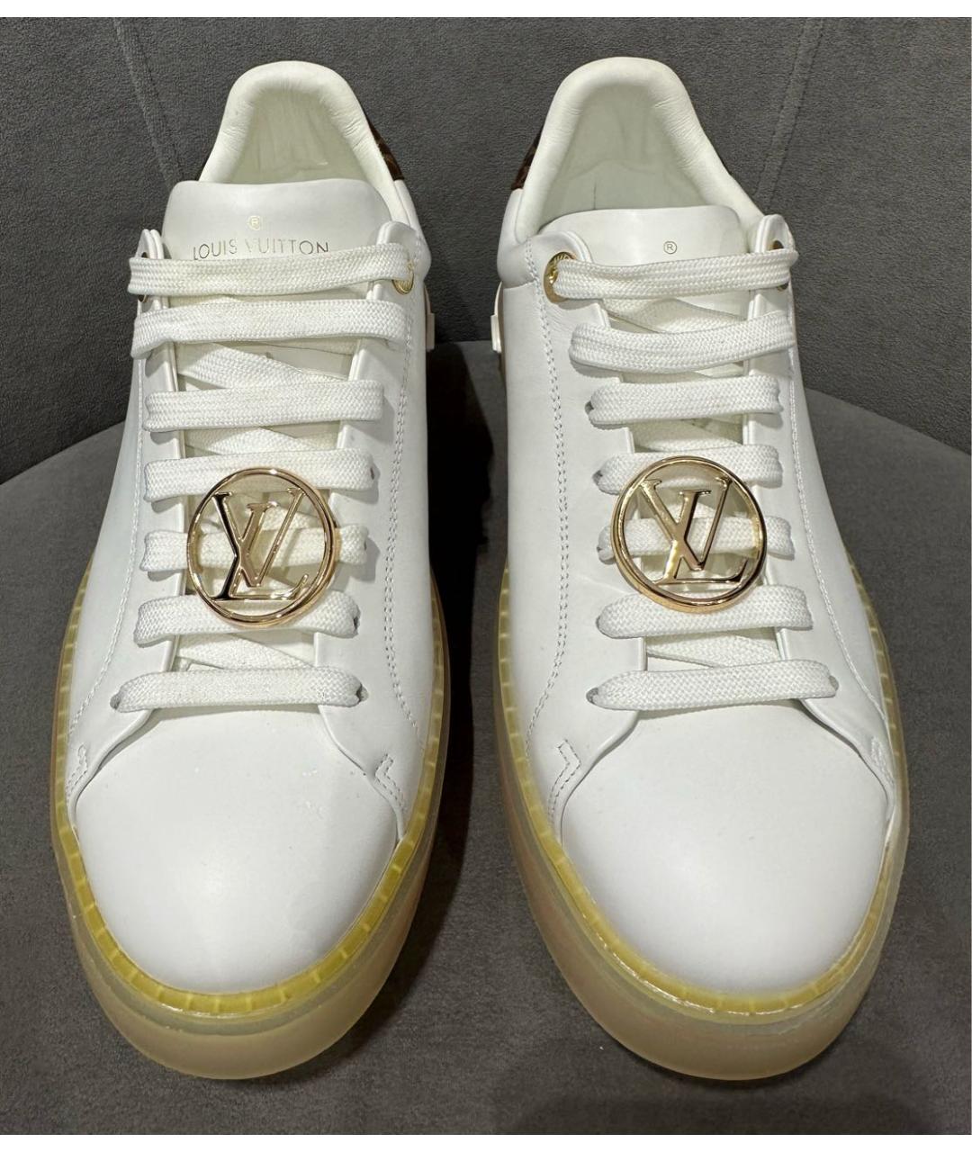 LOUIS VUITTON Белые кожаные кроссовки, фото 2