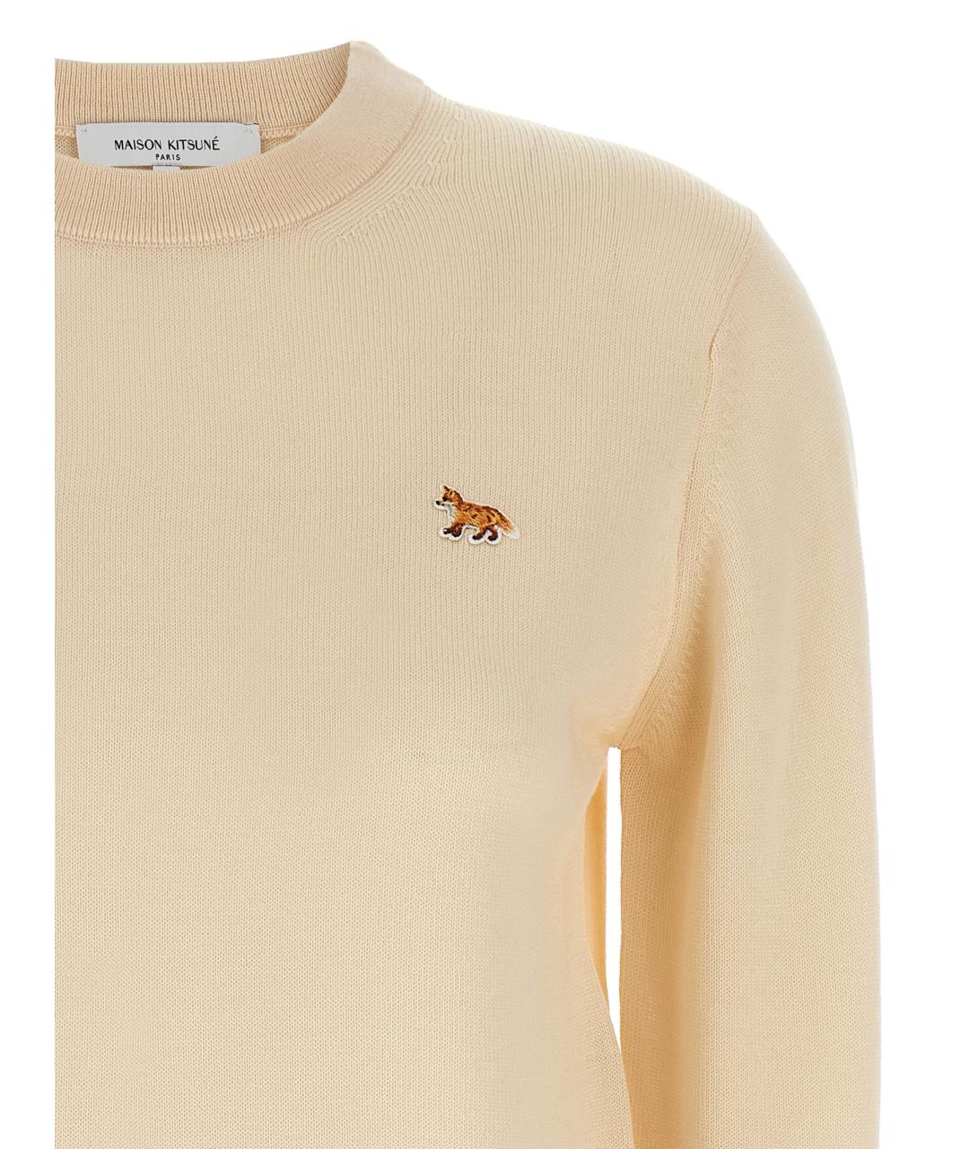 MAISON KITSUNE Бежевый шерстяной джемпер / свитер, фото 3