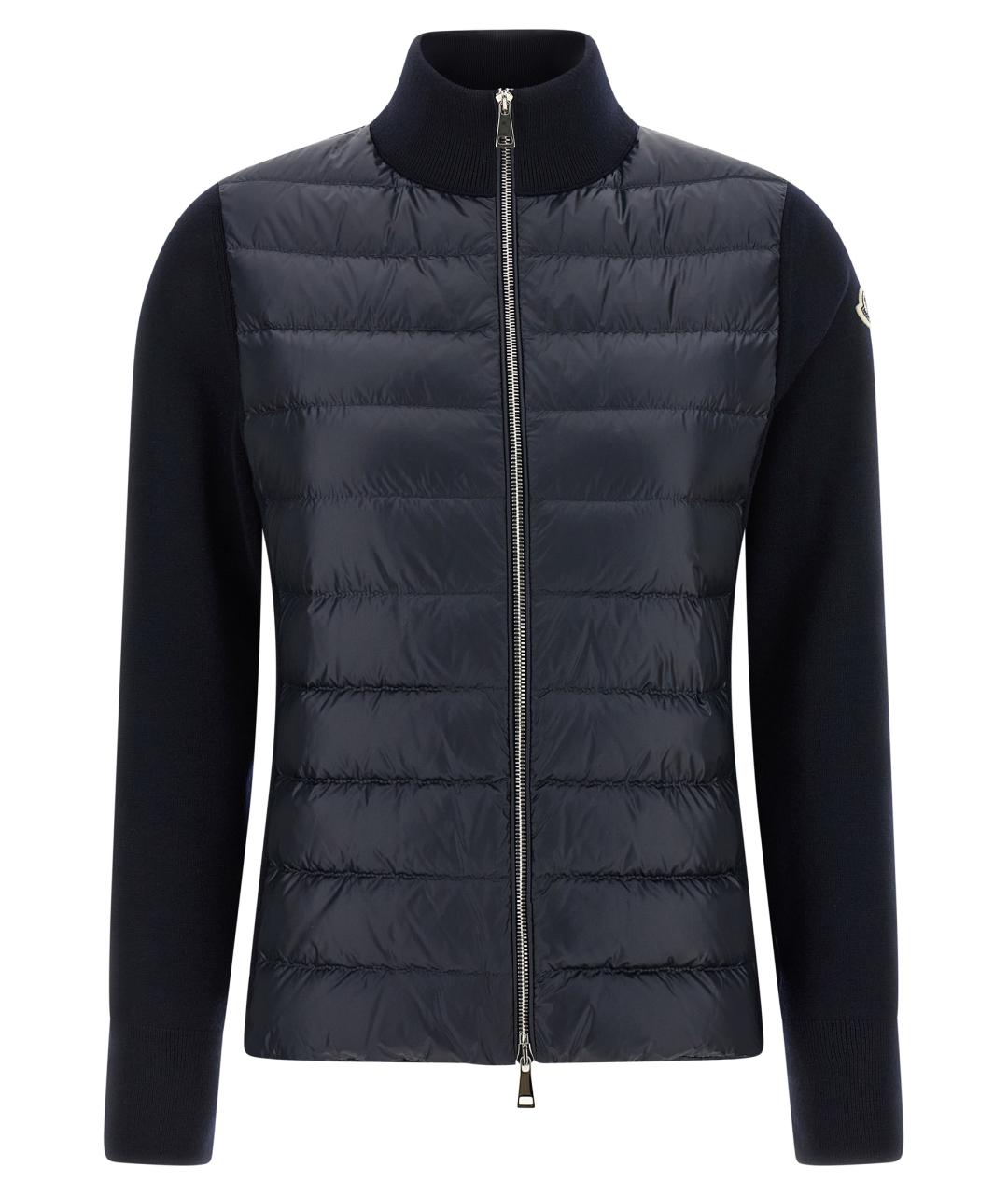 MONCLER Темно-синий шерстяной кардиган, фото 1