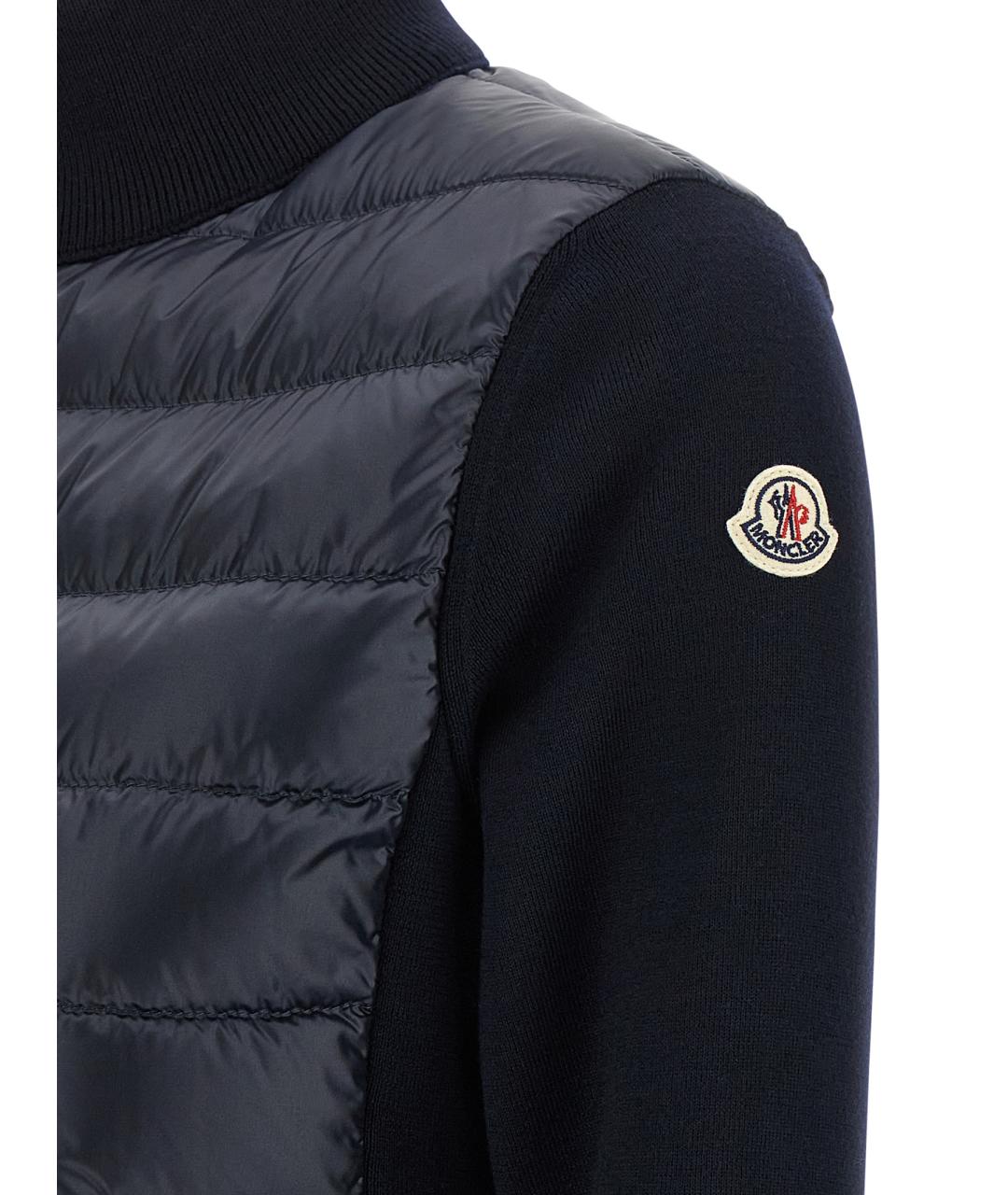 MONCLER Темно-синий шерстяной кардиган, фото 4