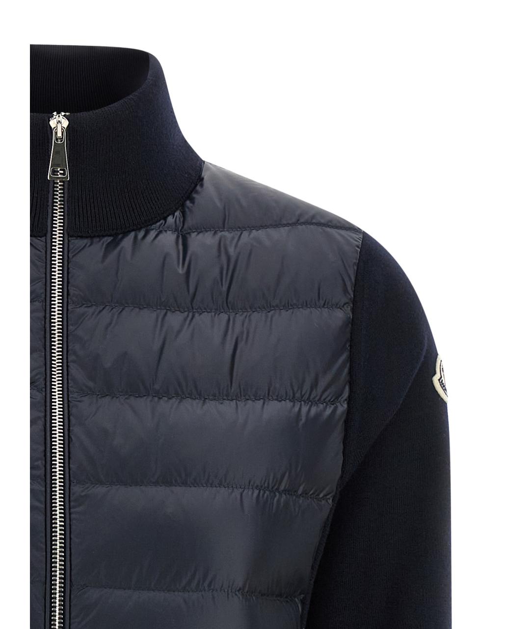 MONCLER Темно-синий шерстяной кардиган, фото 3