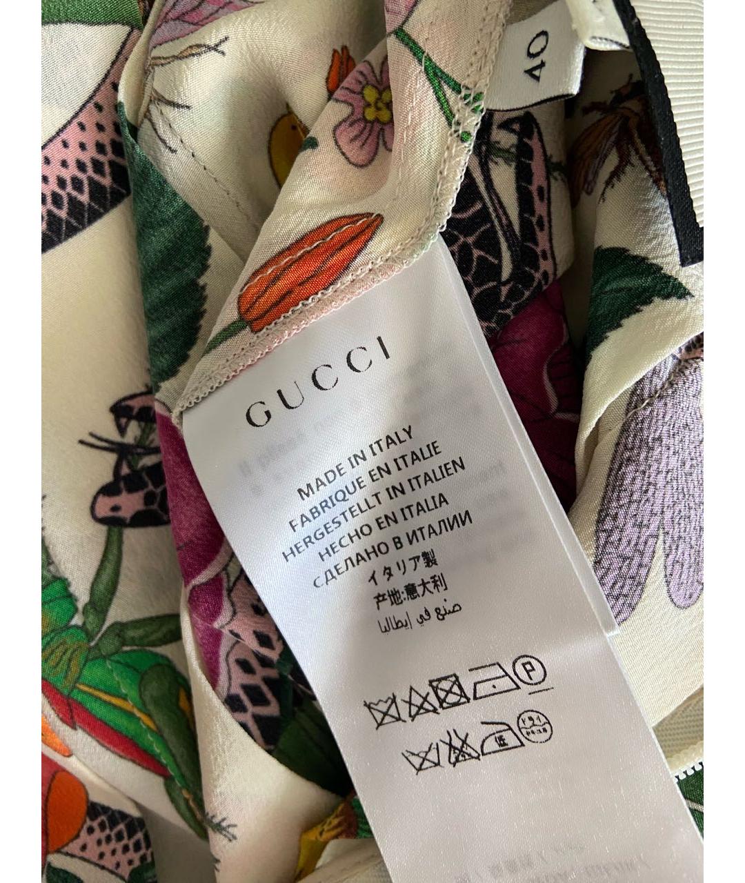 GUCCI Мульти шелковая юбка миди, фото 7