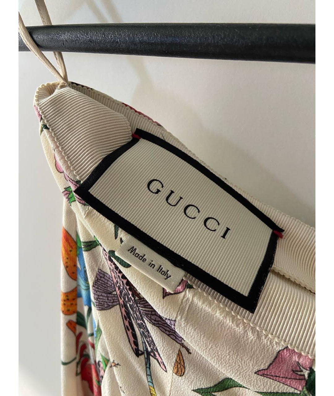 GUCCI Мульти шелковая юбка миди, фото 3