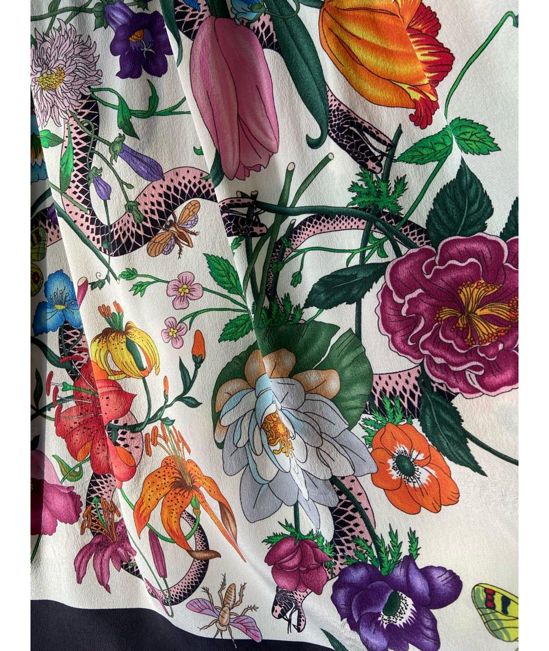 GUCCI Мульти шелковая юбка миди, фото 2