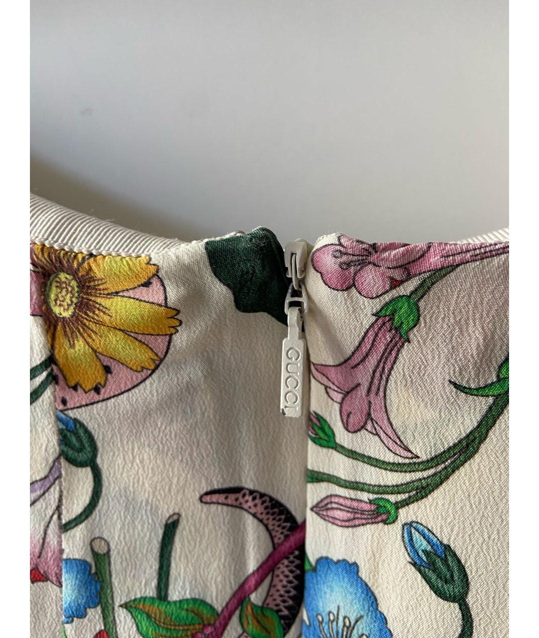 GUCCI Мульти шелковая юбка миди, фото 4