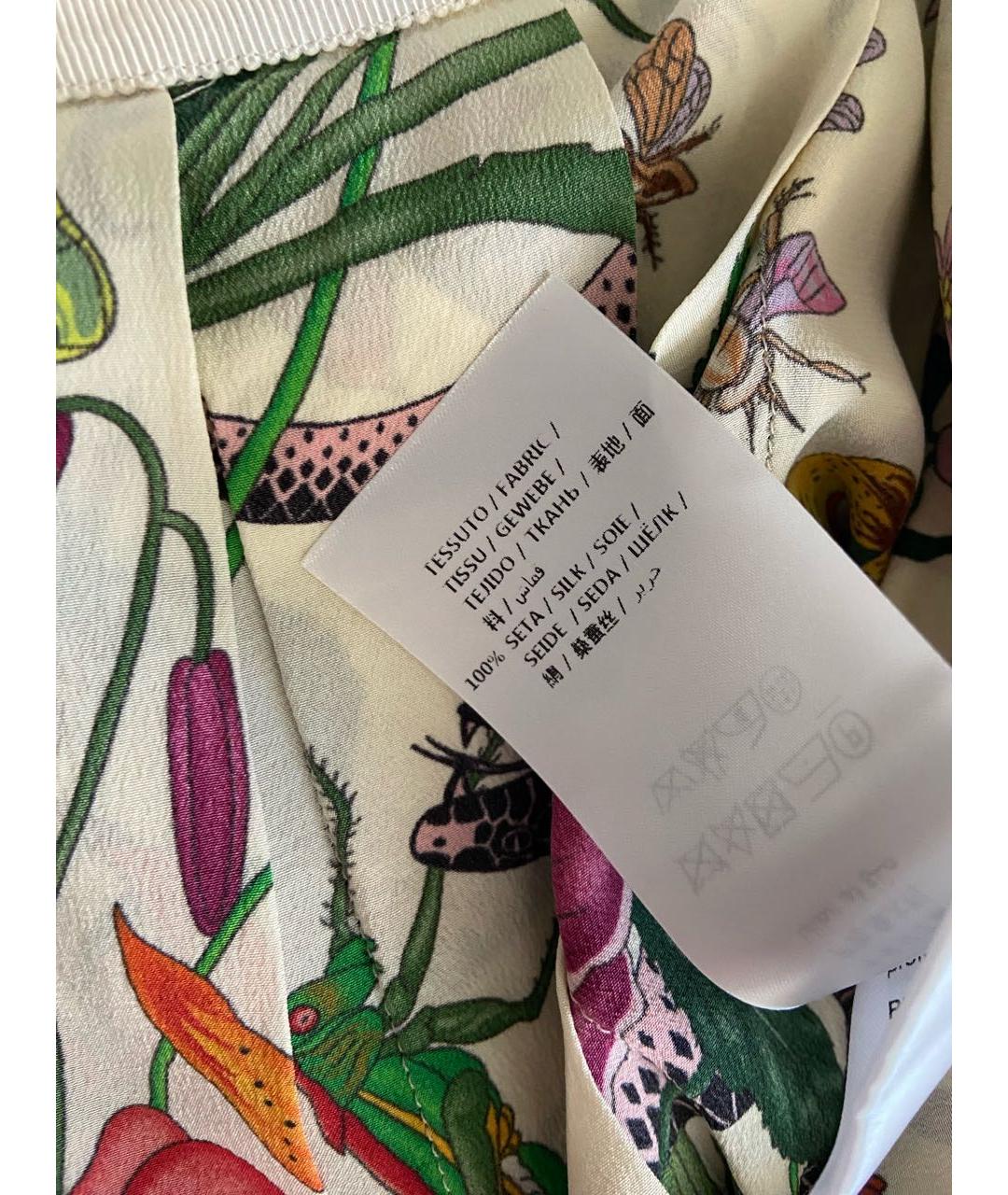GUCCI Мульти шелковая юбка миди, фото 6
