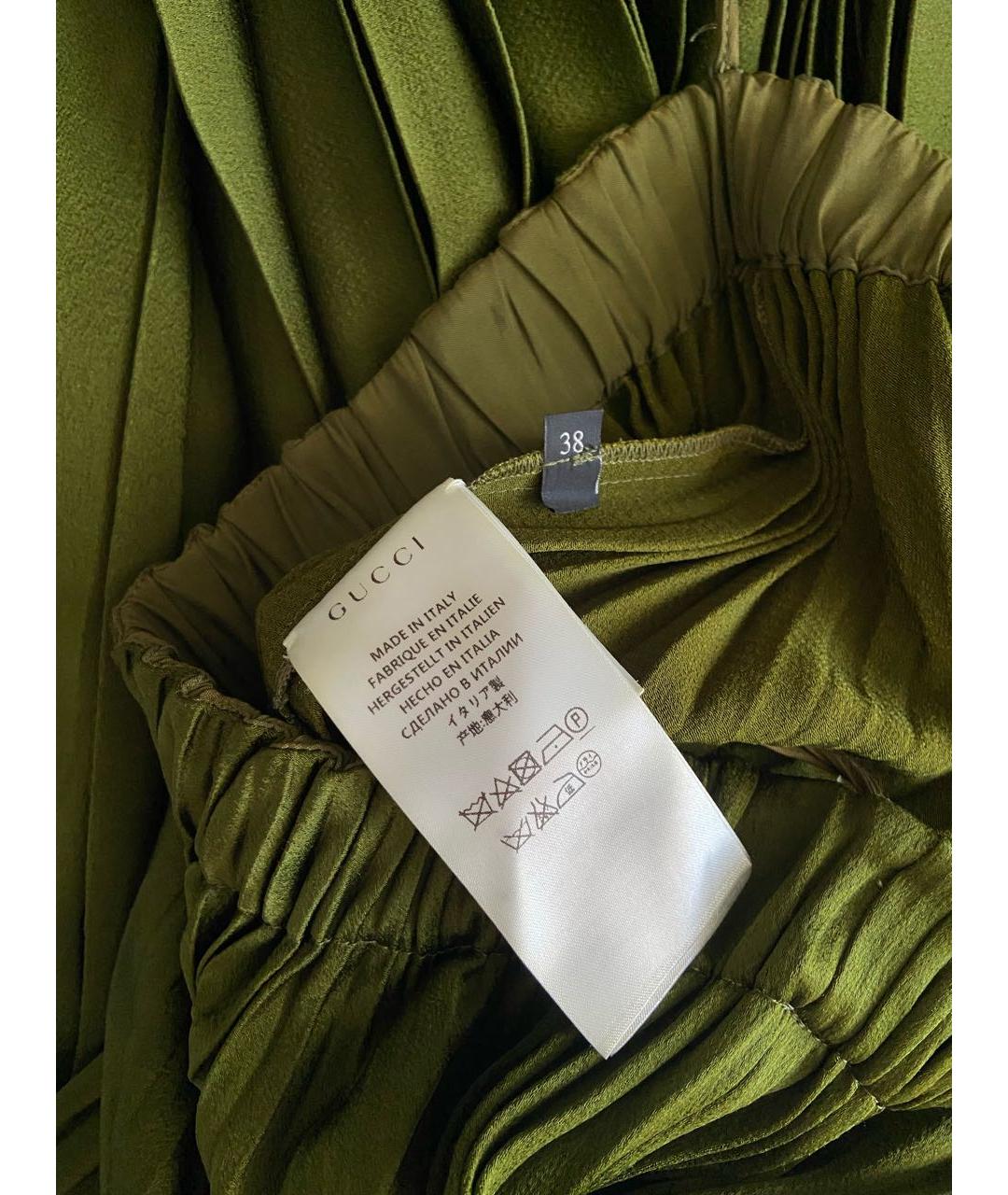 GUCCI Зеленая ацетатная юбка миди, фото 4
