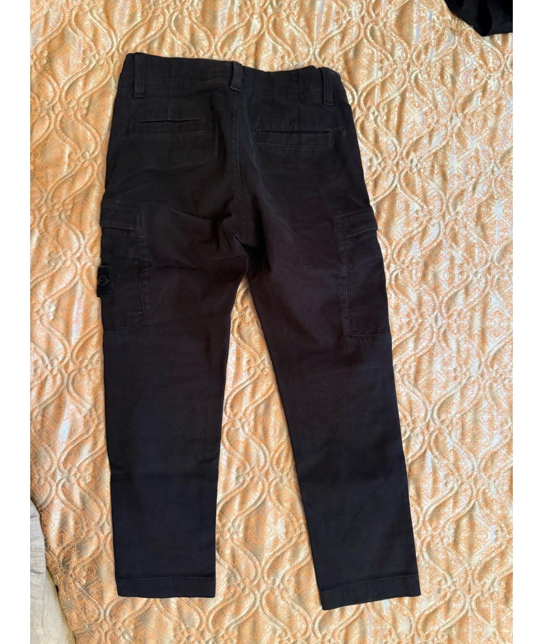 STONE ISLAND JUNIOR Черные хлопковые брюки и шорты, фото 2