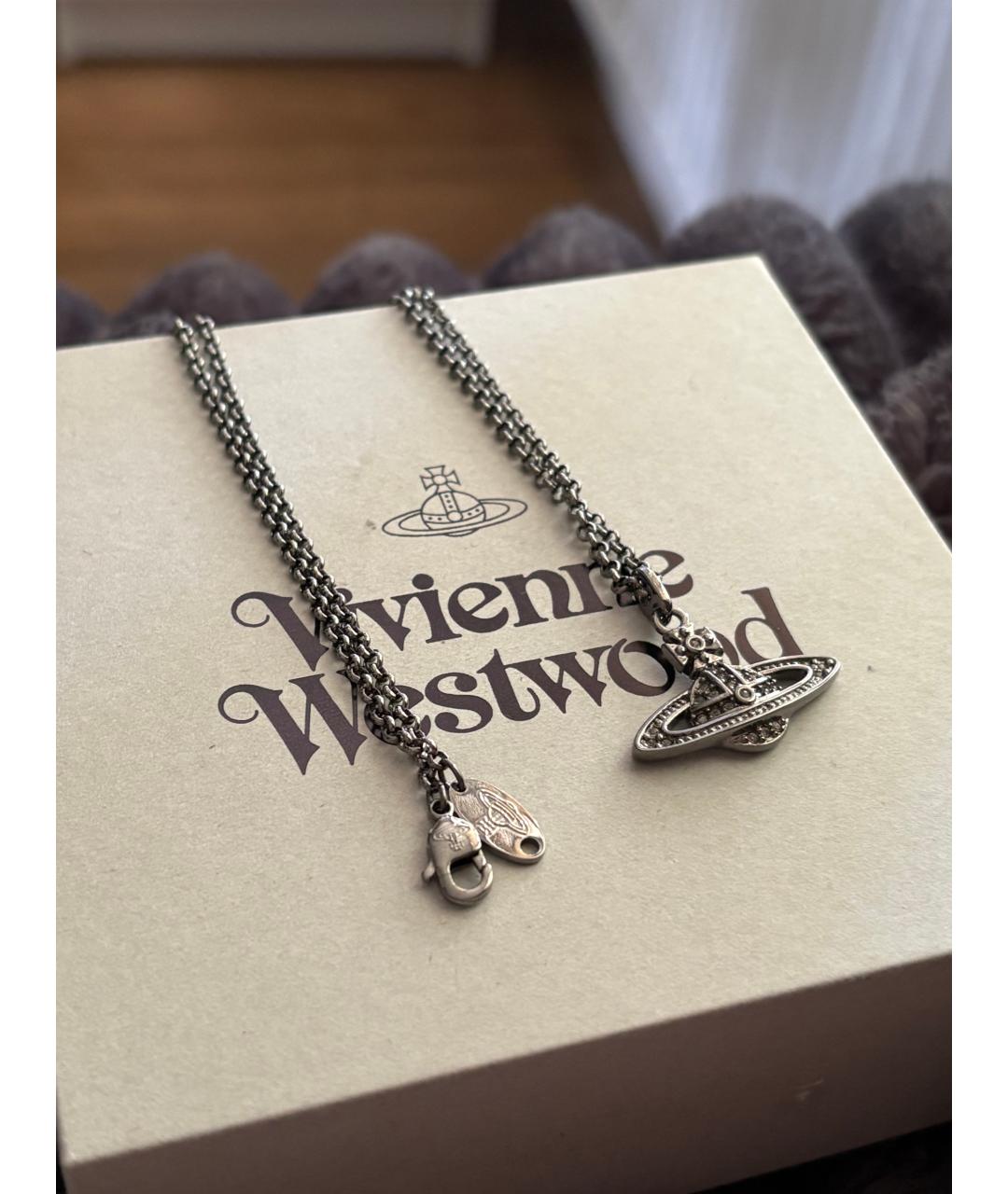 VIVIENNE WESTWOOD Серая латунная цепочка/подвеска, фото 2