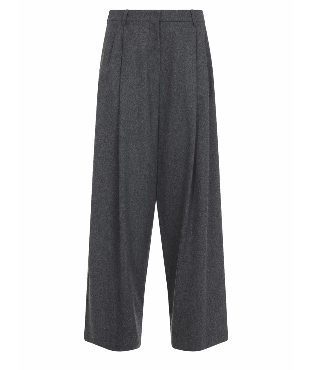 'S MAX MARA Серые шерстяные прямые брюки, фото 1