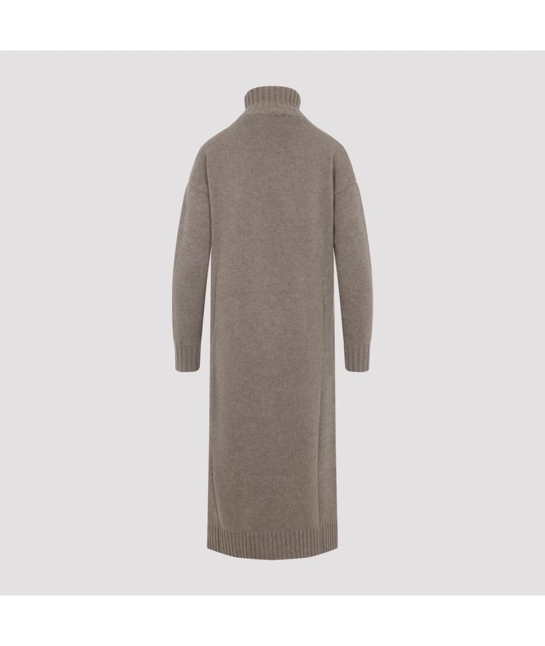 MAX MARA Бежевое кашемировое повседневное платье, фото 3