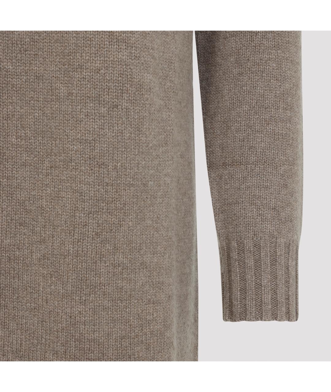 MAX MARA Бежевое кашемировое повседневное платье, фото 4
