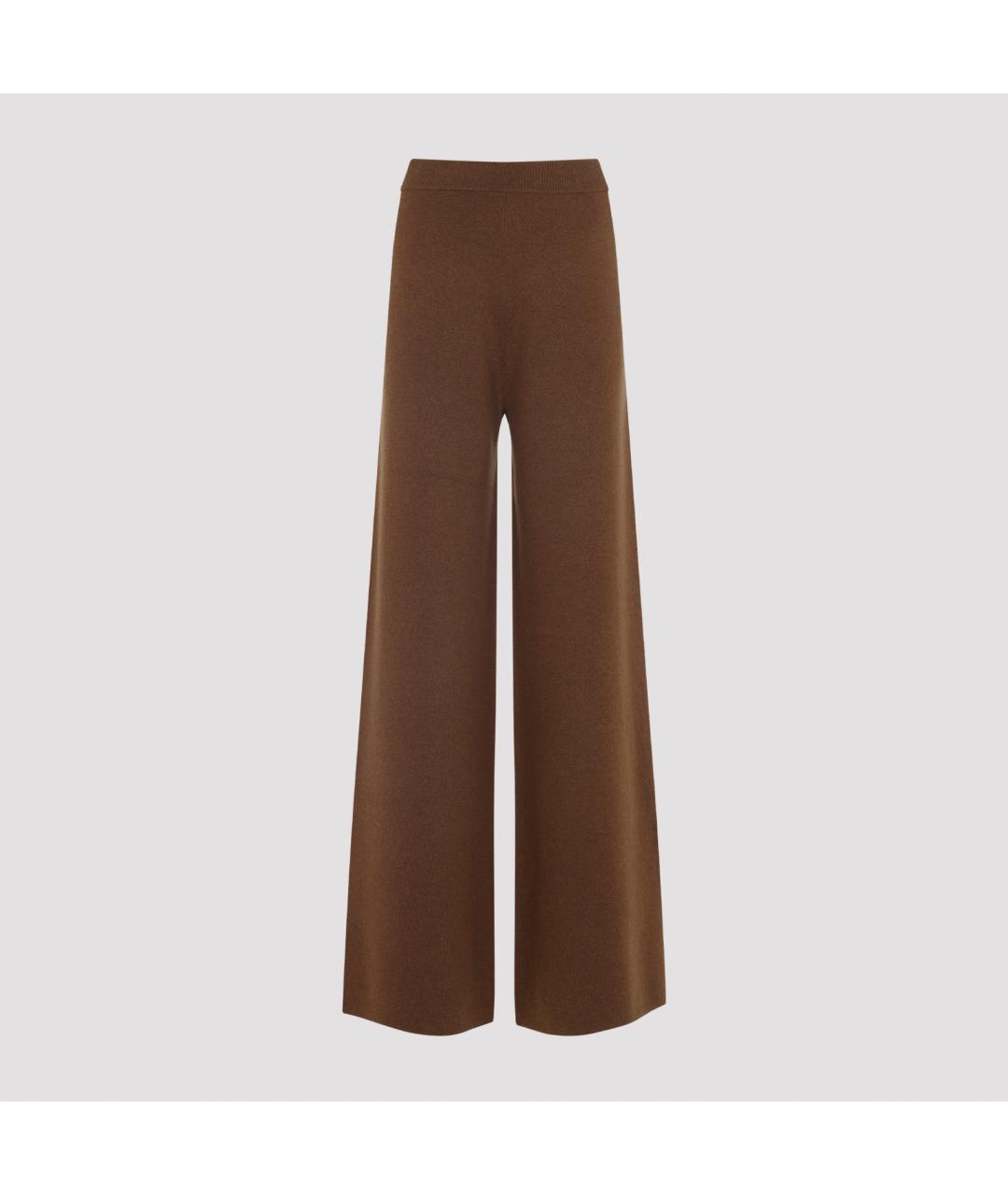 MAX MARA Коричневые шерстяные прямые брюки, фото 2