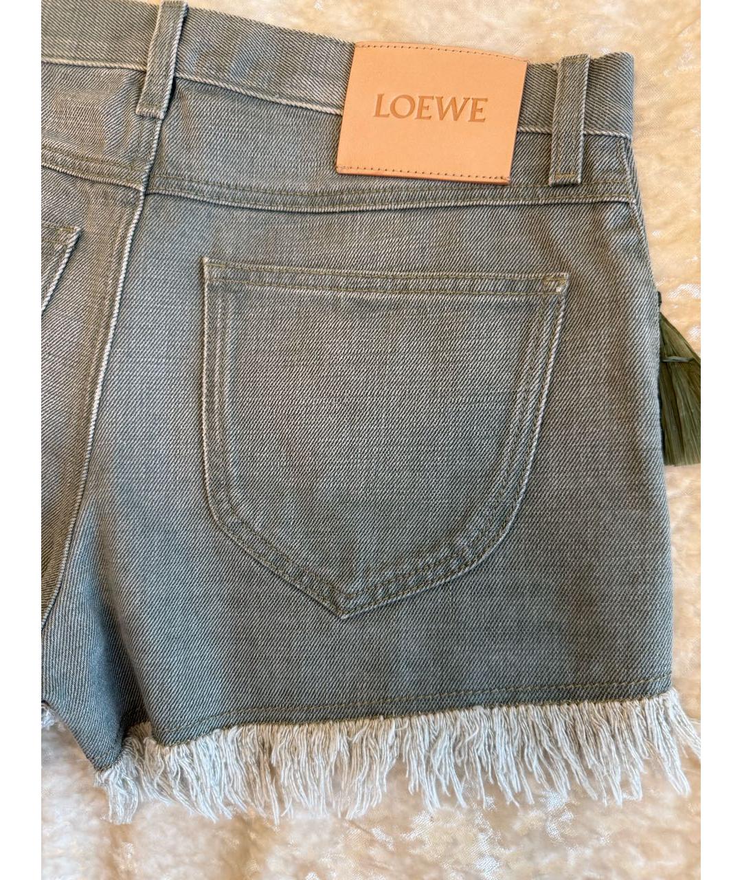 LOEWE Зеленые деним шорты, фото 4