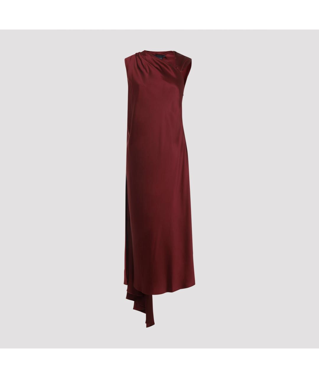 MAX MARA Бордовое шелковое платье, фото 3