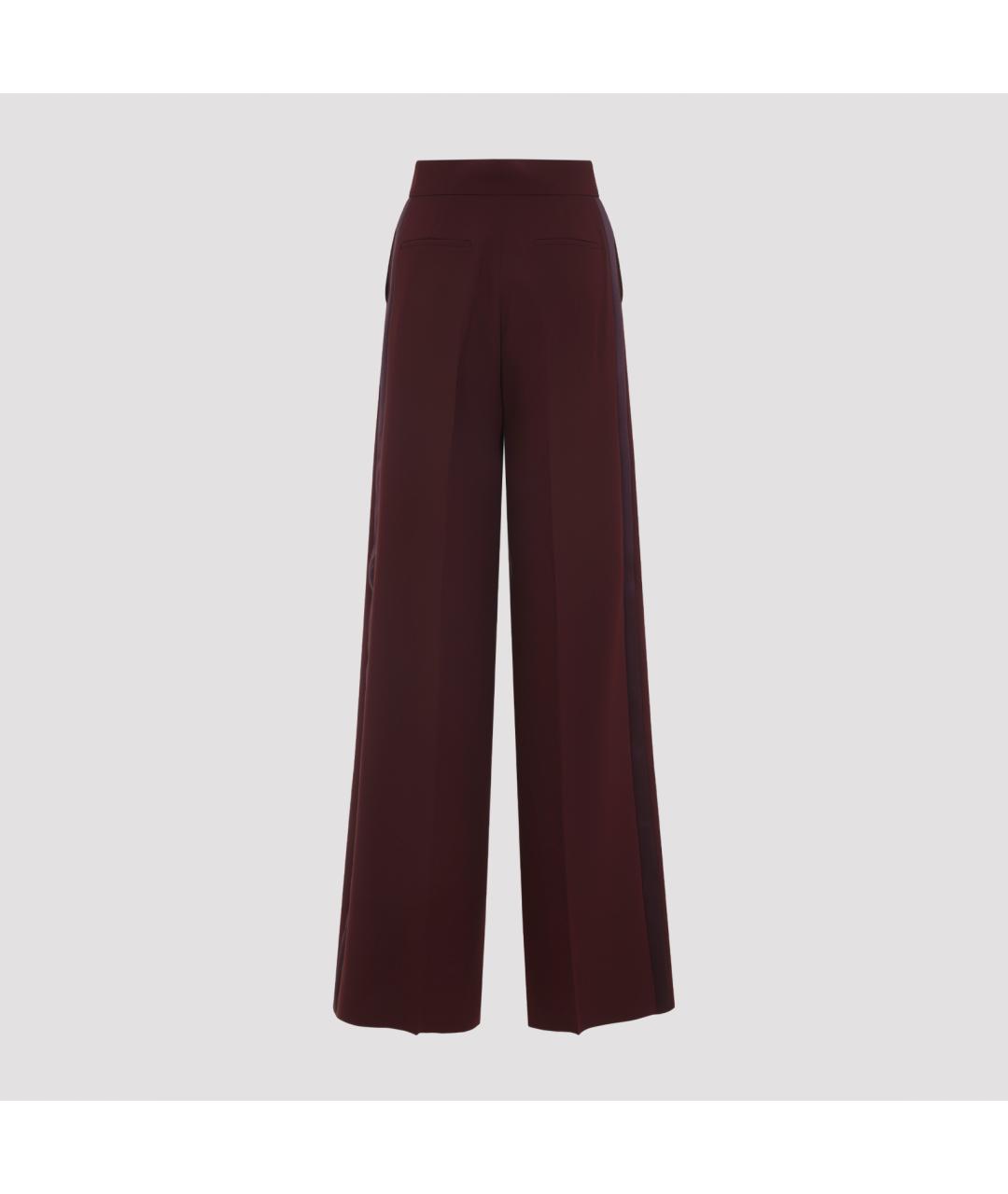 MAX MARA Бордовые прямые брюки, фото 4