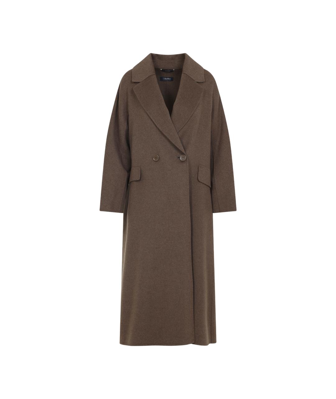 'S MAX MARA Коричневое шерстяное пальто, фото 1