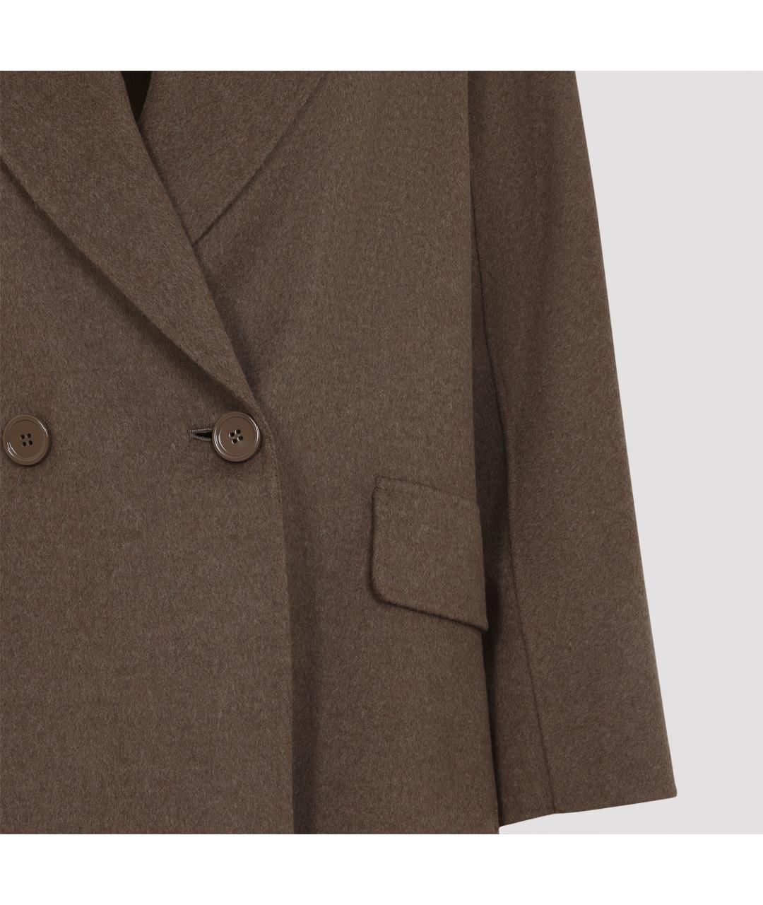 'S MAX MARA Коричневое шерстяное пальто, фото 6